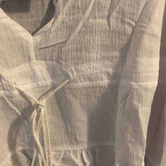 Yeanzi Jun Gauze Tassel Boho Blouse in White One Size - Picture 5 of 6